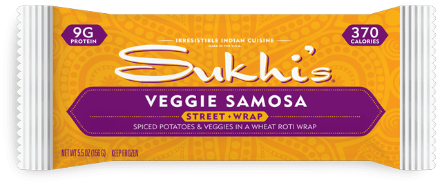 Sukhi's veggie samosa street wrap