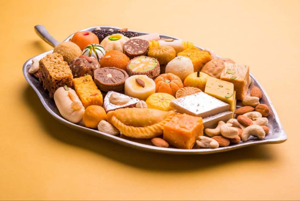Platter of Indian desserts