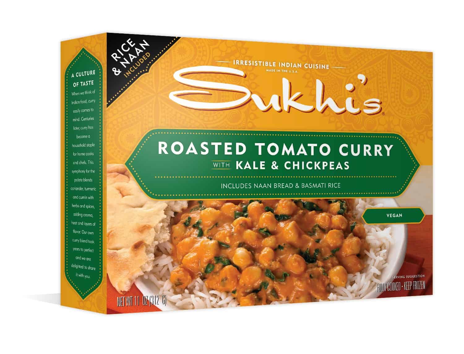 Sukhi's vegan curry with roasted tomato, kale and chickpeas