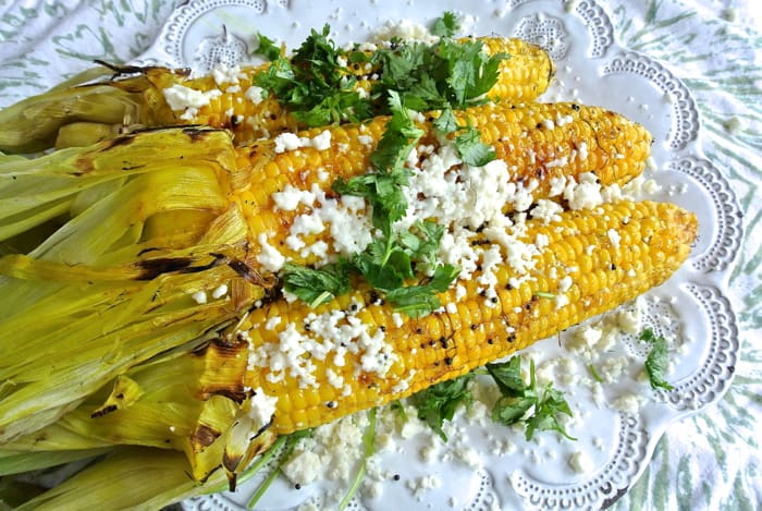 Indian-Style Grilled Street Corn with Cilantro and Lime