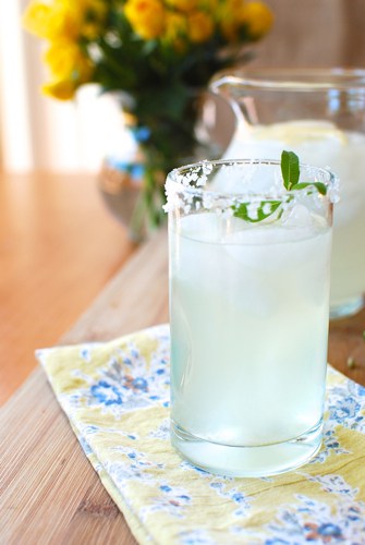 glass of nimbu pani rimmed with salt