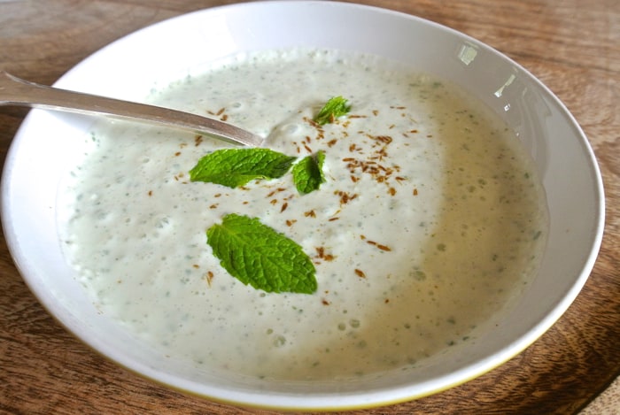 Chilled Cucumber Yogurt Soup with Mint
