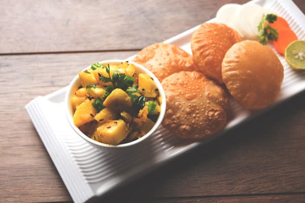 Platter of Poori Aloo