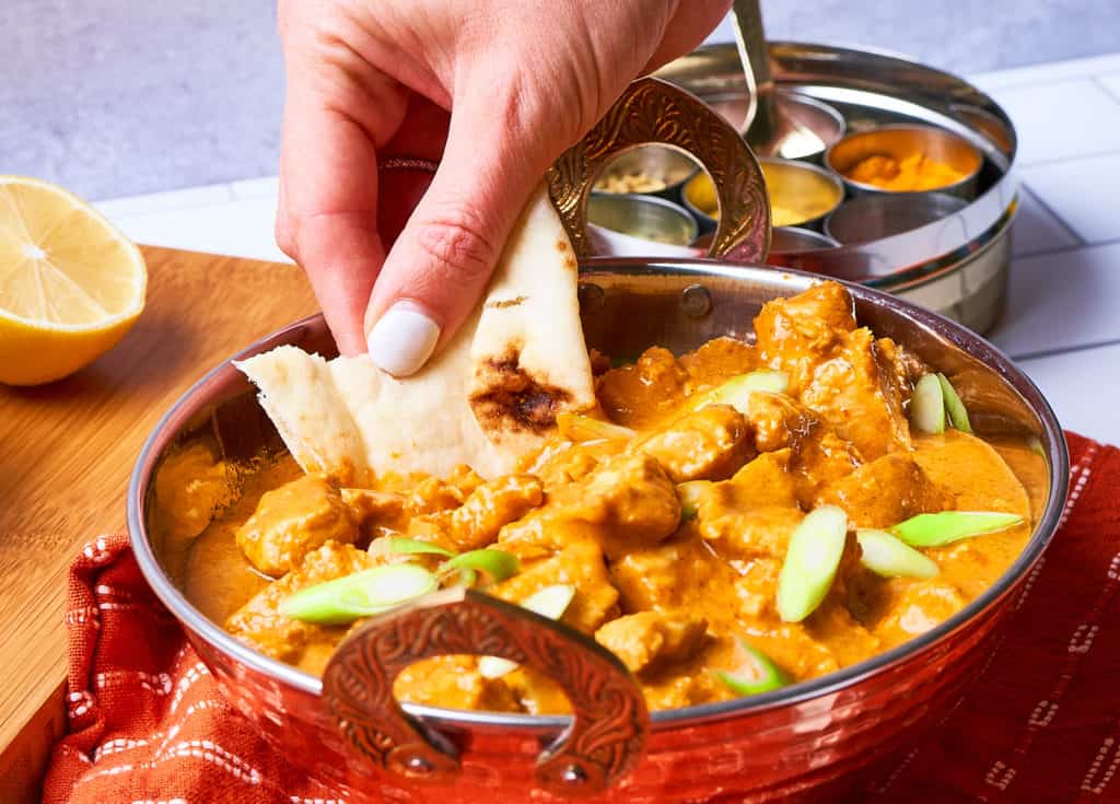 naan and chicken vindaloo