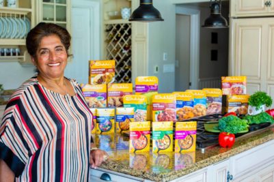 Sukhi in kitchen with products