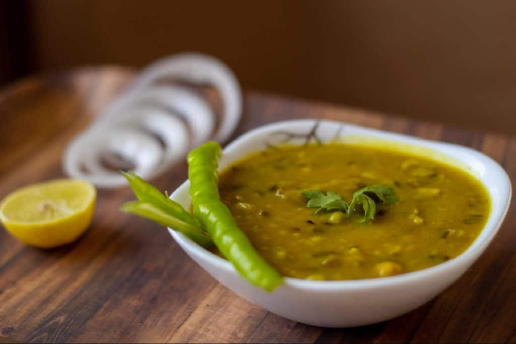 Toor dal, also known as split yellow pigeon peas.