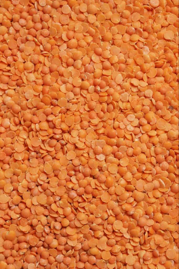Split red lentils used in a scrumptious bowl of Masoor dal.