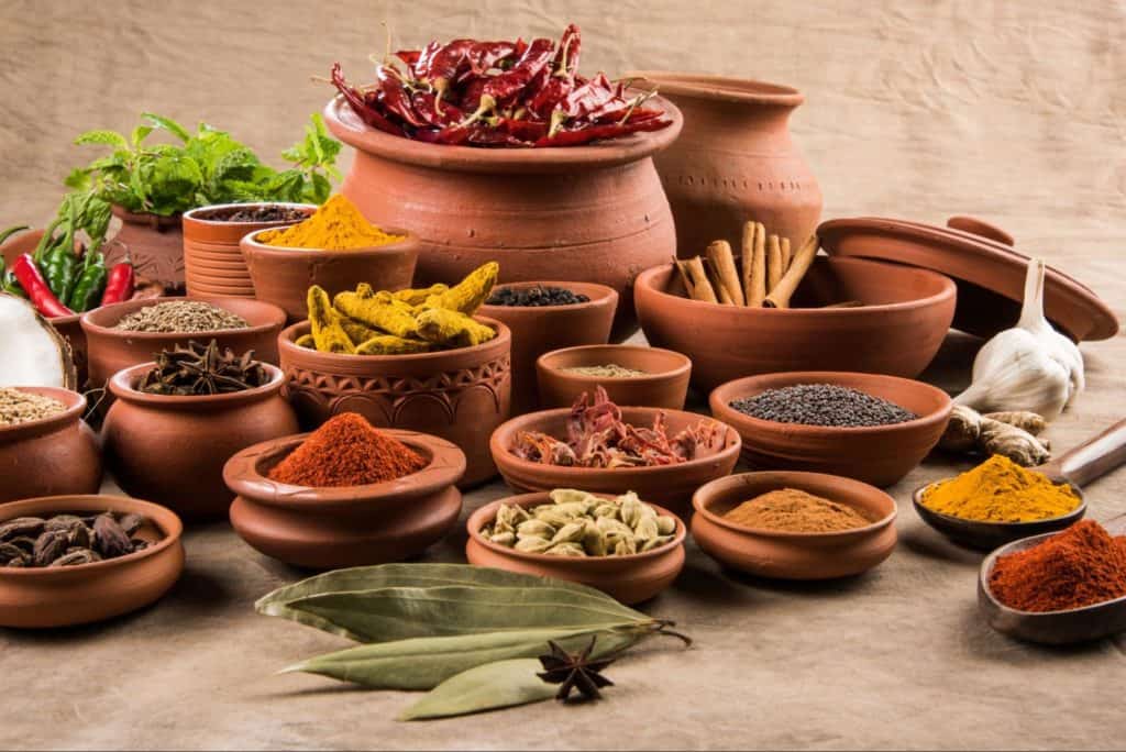 Essential Indian herbs and spices.