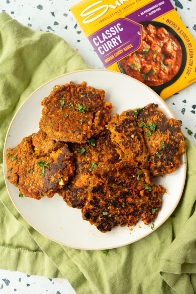 Curry Vegetable Fritters and Sukhi's Classic Curry Sauce