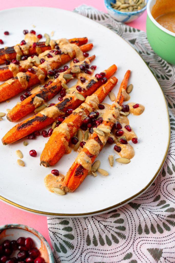Roasted Carrots with Yogurt Curry Drizzle